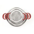 Cook Pro Cookpro 706R Excel Steel Reinforced Stainless Steel Mesh Colanders with Red Handles - 3 Piece 706R